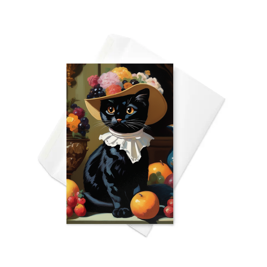 PugMug Custom Black Exotic Cat Greeting Card