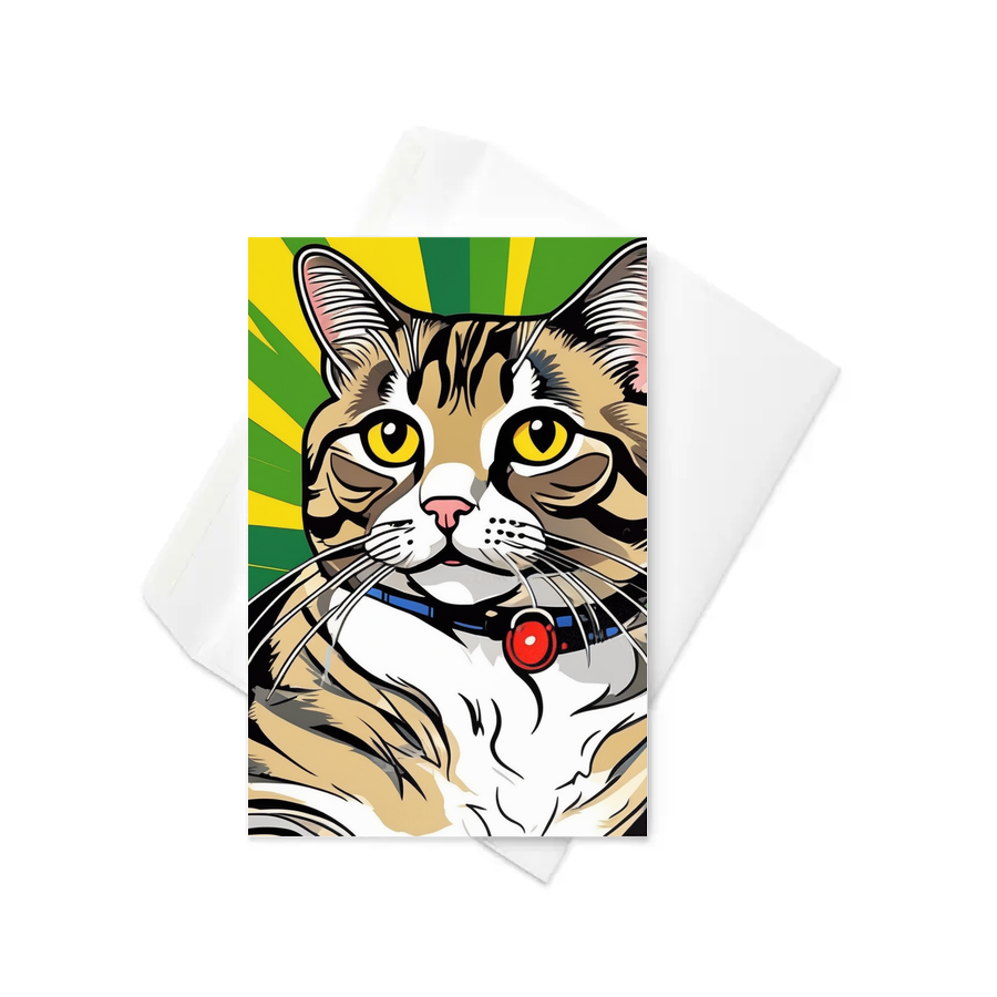 PugMug Custom Tabby Scottish Fold Cat Greeting Card