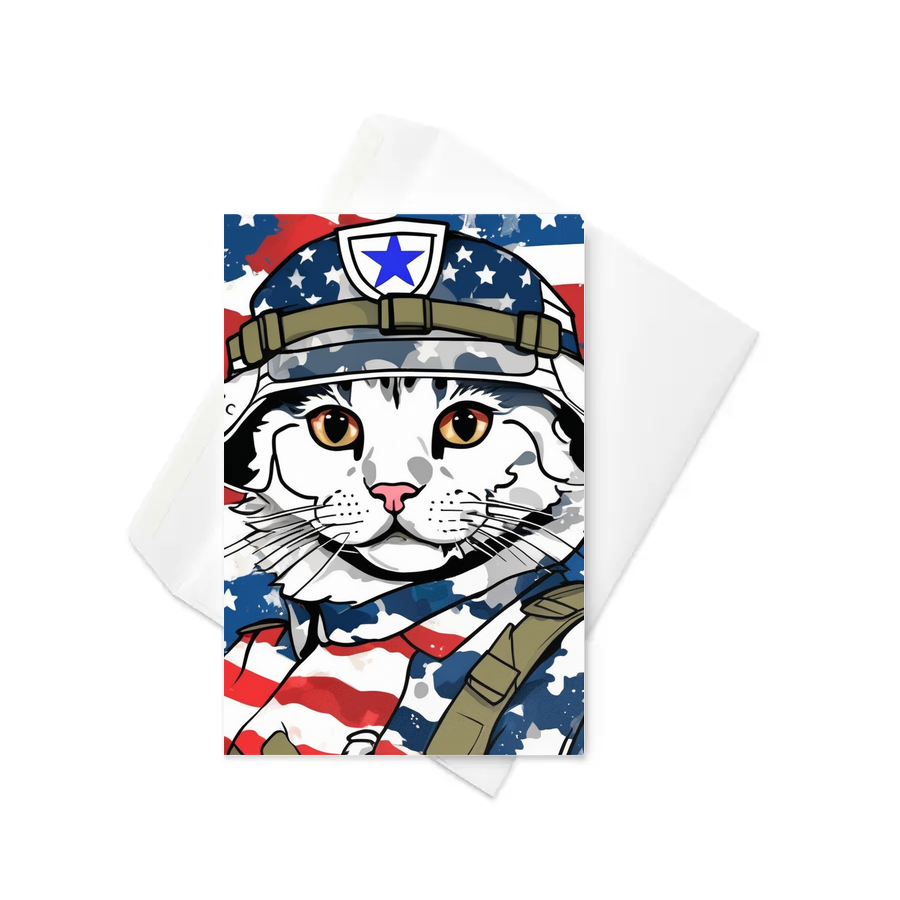 PugMug Custom White Scottish Fold Cat Greeting Card