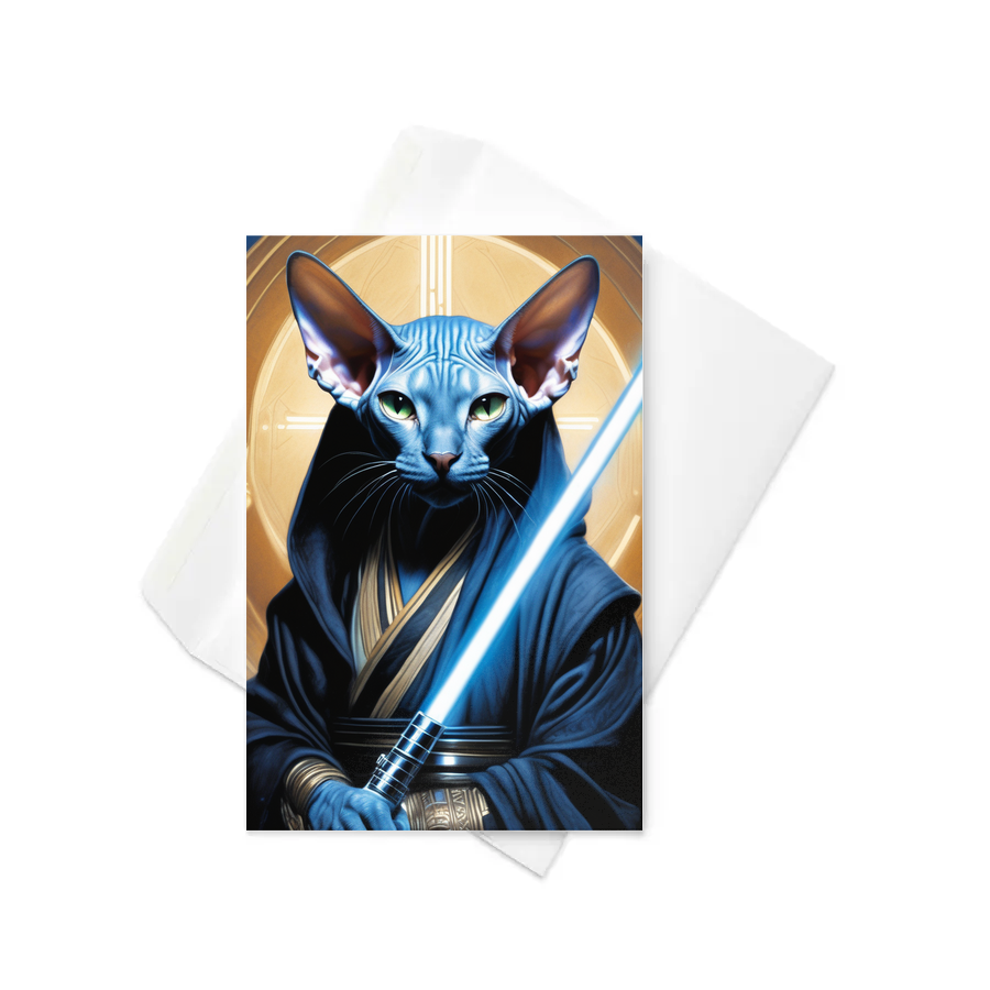 PugMug Custom Black Sphynx Cat Greeting Card