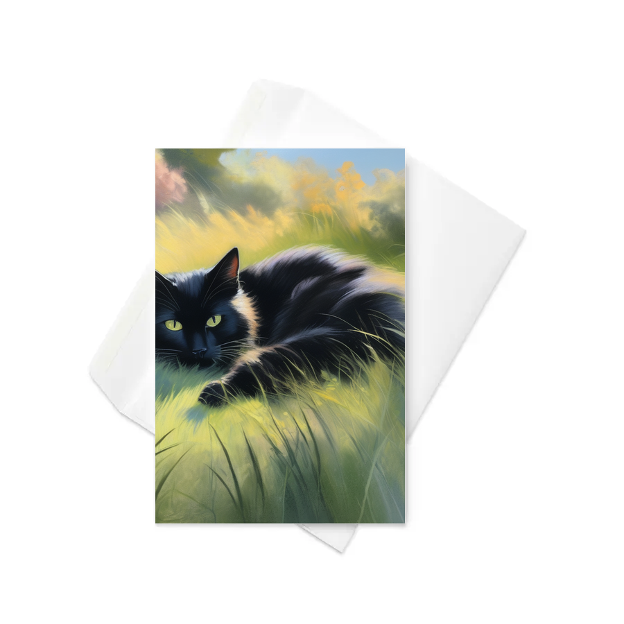 PugMug Custom Black Companion Cat Greeting Card