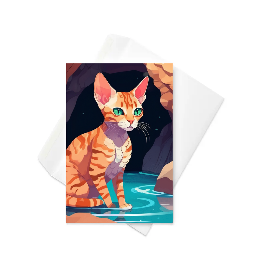 PugMug Custom Tabby Devon Rex Cat Greeting Card