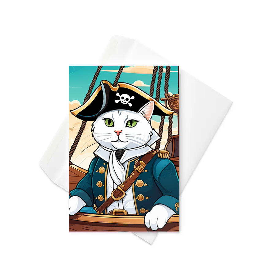PugMug Custom White Companion Cat Greeting Card