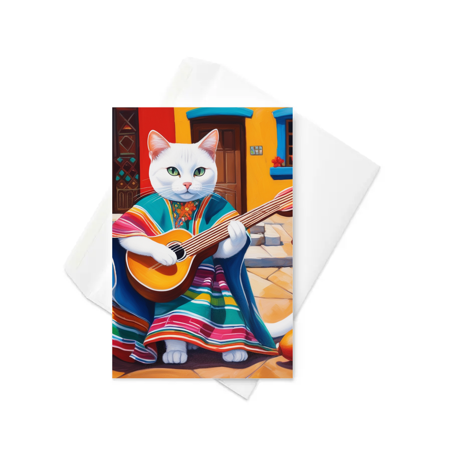 PugMug Custom White Companion Cat Greeting Card