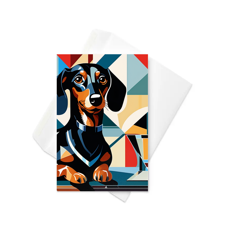 PugMug Custom Black Dachshund Greeting Card