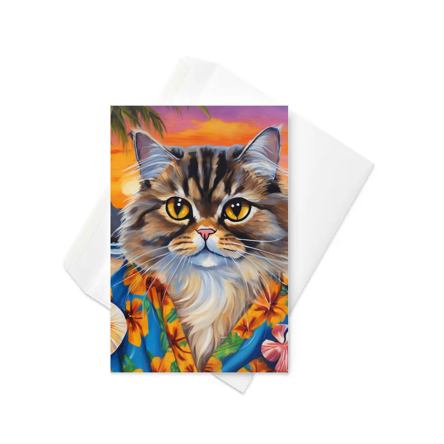 PugMug Custom Tabby Persian Cat Greeting Card