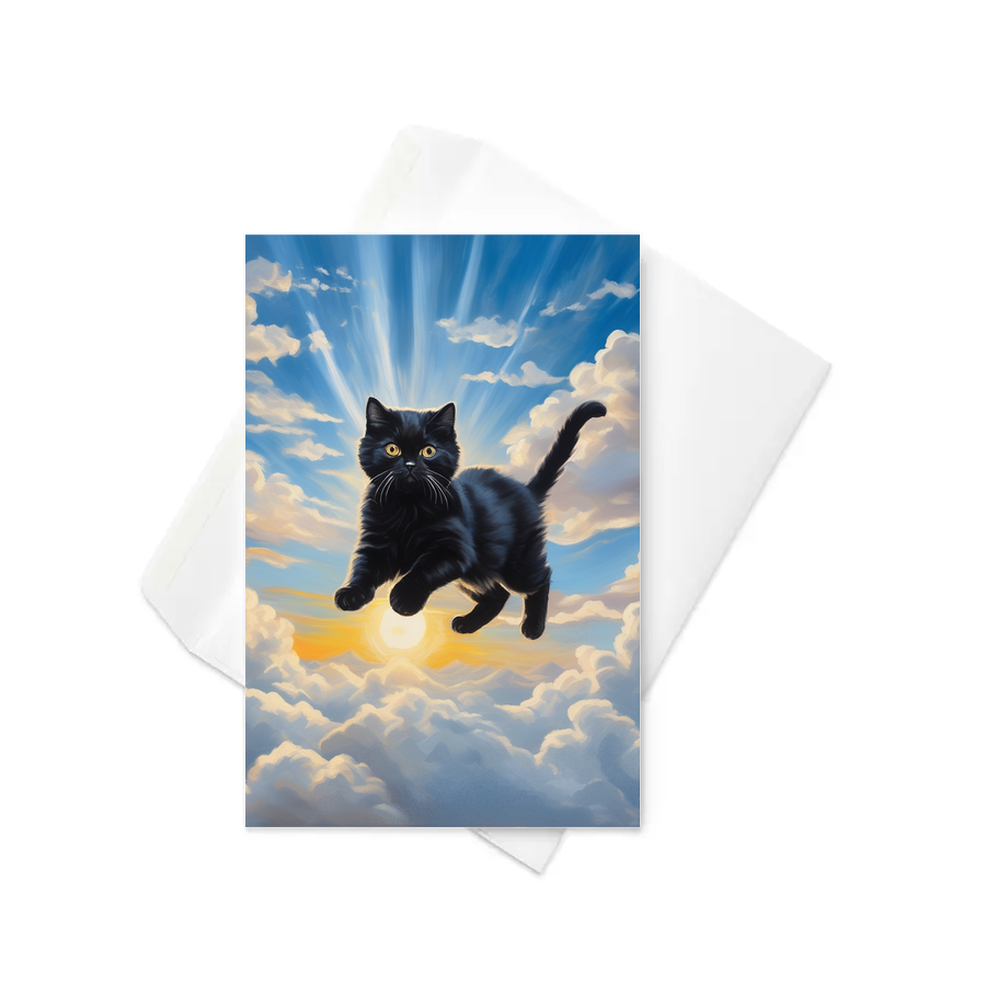PugMug Custom Black Scottish Fold Cat Greeting Card