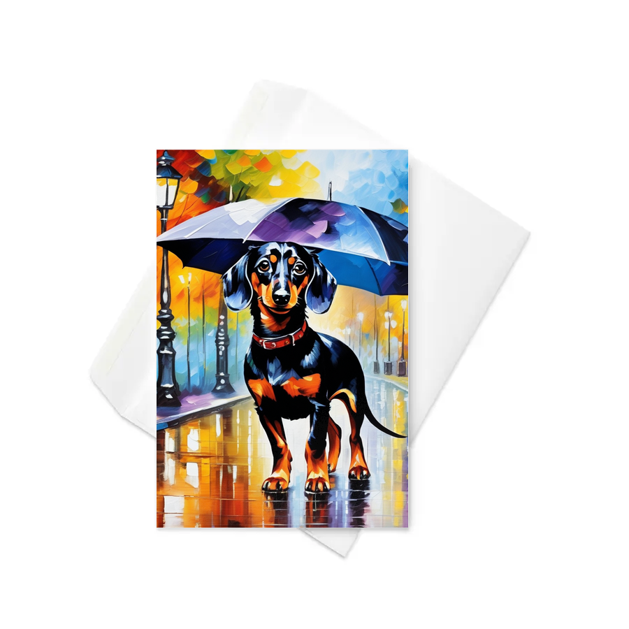 PugMug Custom Black Dachshund Greeting Card