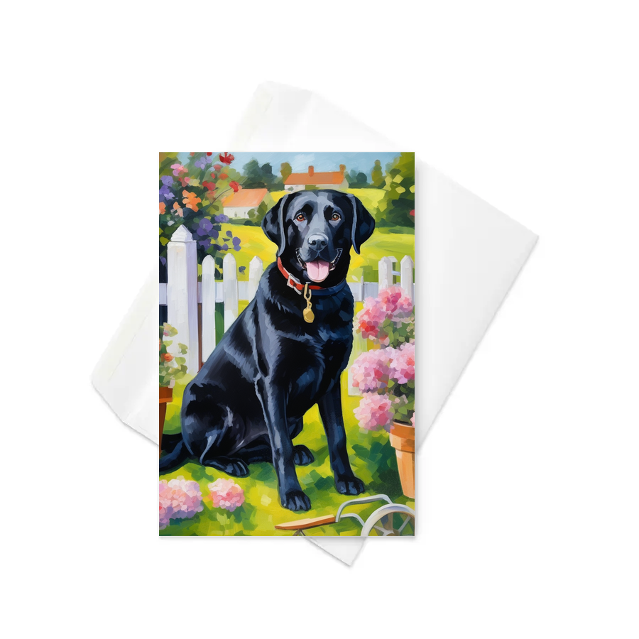 PugMug Custom Black Labrador Retriever Greeting Card