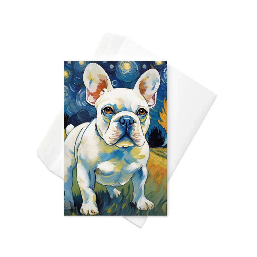 PugMug Custom White French Bulldog Greeting Card