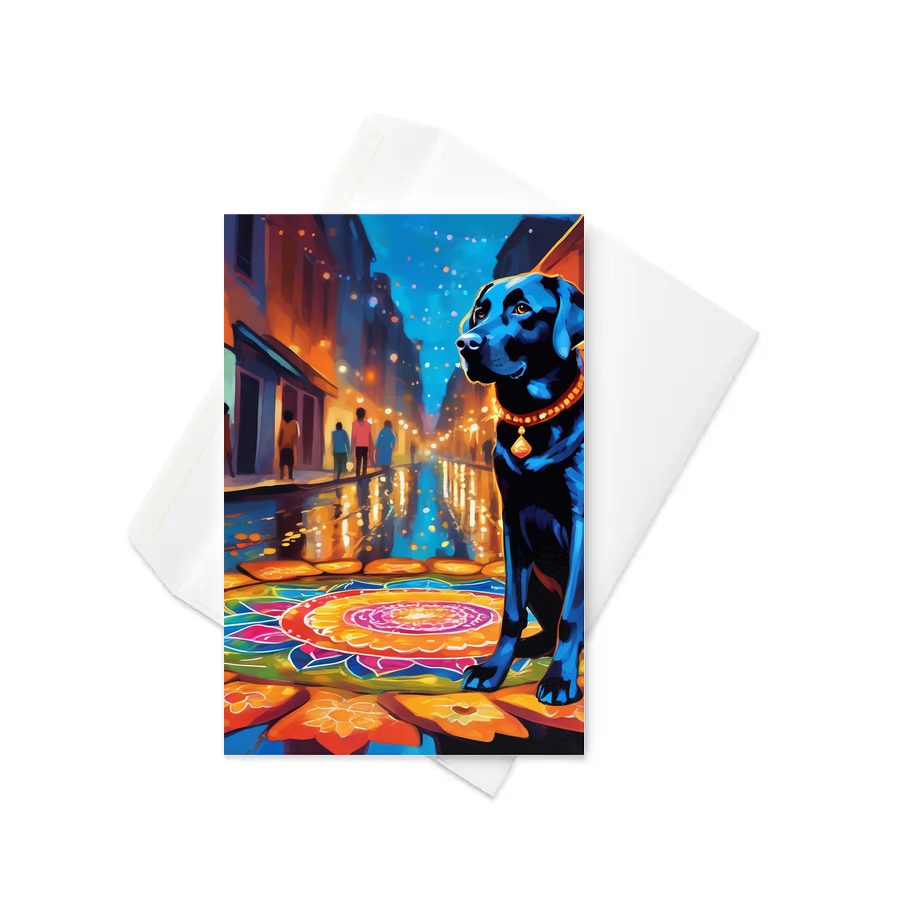 PugMug Custom Black Labrador Retriever Greeting Card