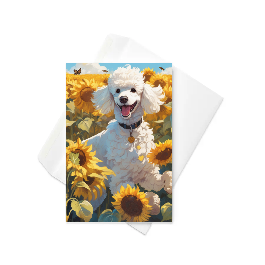 PugMug Custom White Poodle Greeting Card