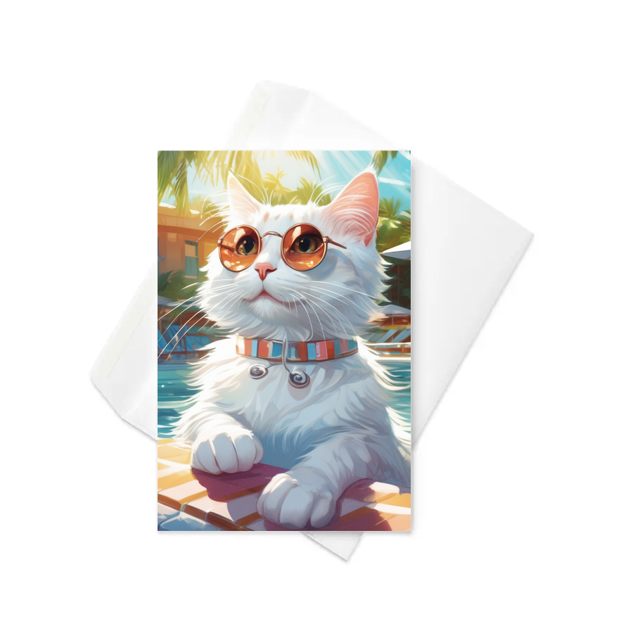 PugMug Custom White Companion Cat Greeting Card