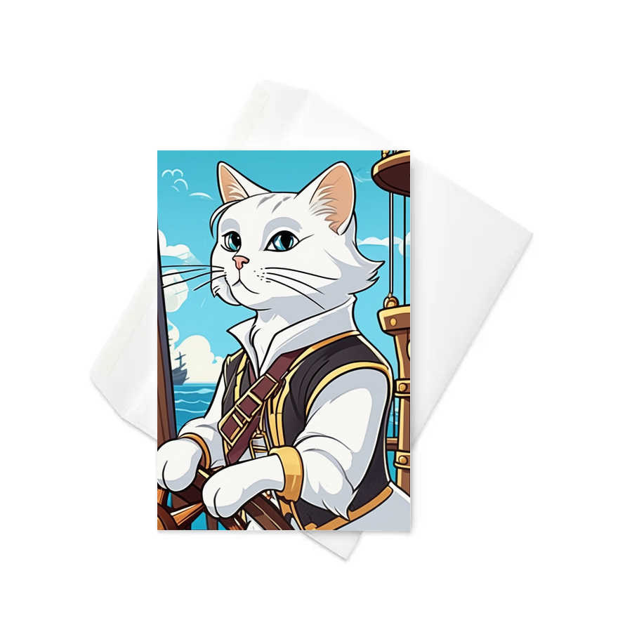 PugMug Custom White Companion Cat Greeting Card