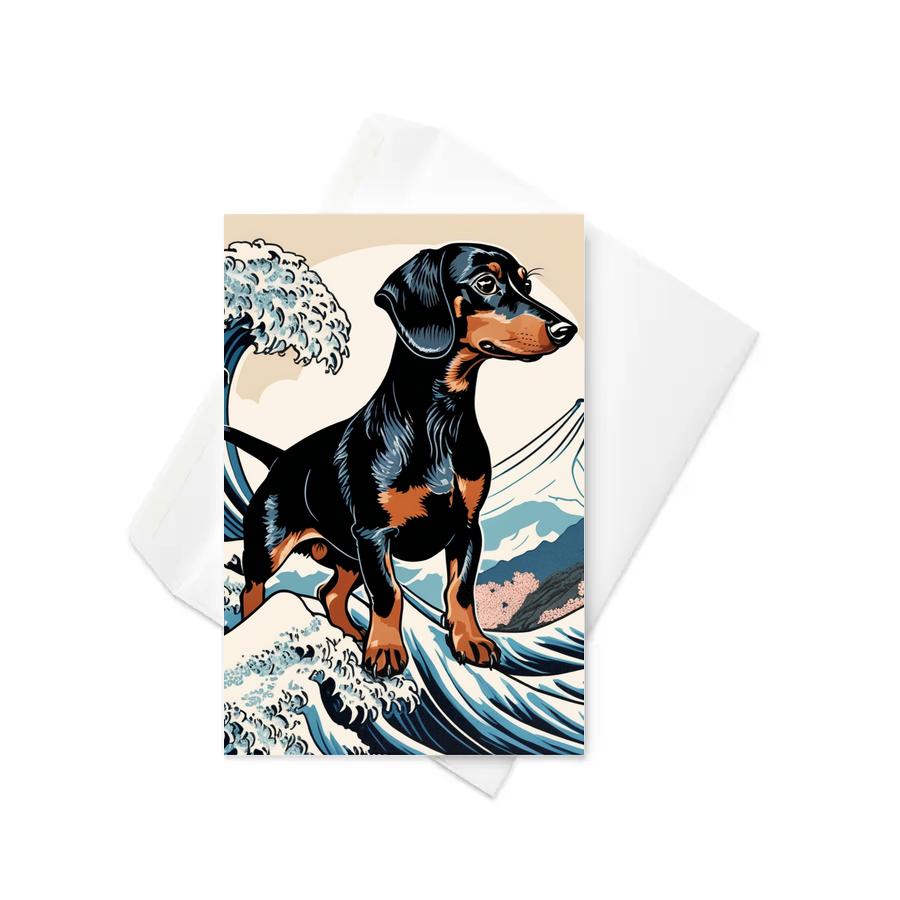 PugMug Custom Black Dachshund Greeting Card