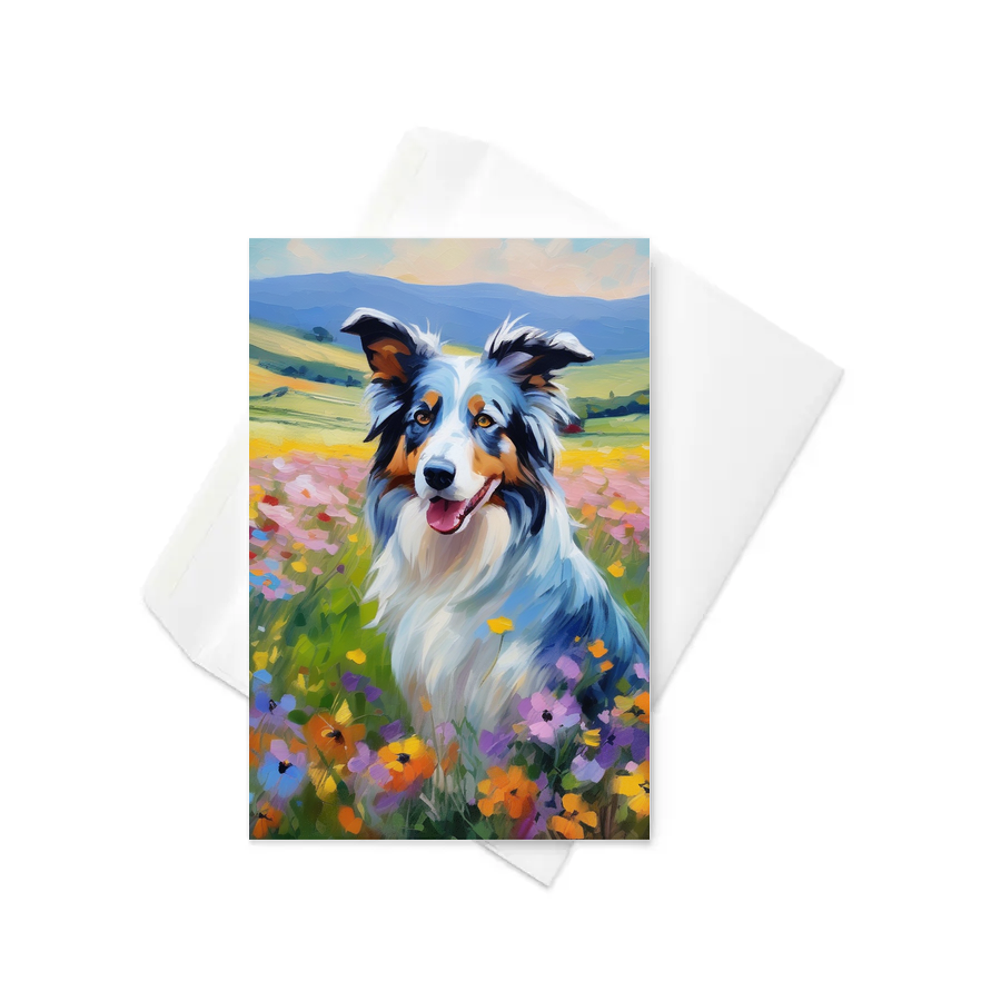 PugMug Custom Blue Merle Border Collie Greeting Card