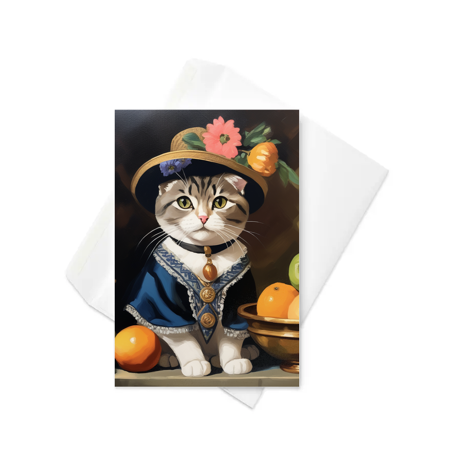 PugMug Custom Tabby Scottish Fold Cat Greeting Card