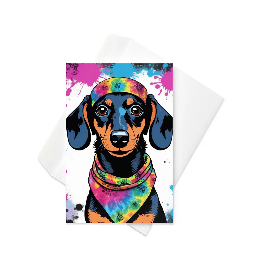 PugMug Custom Black Dachshund Greeting Card