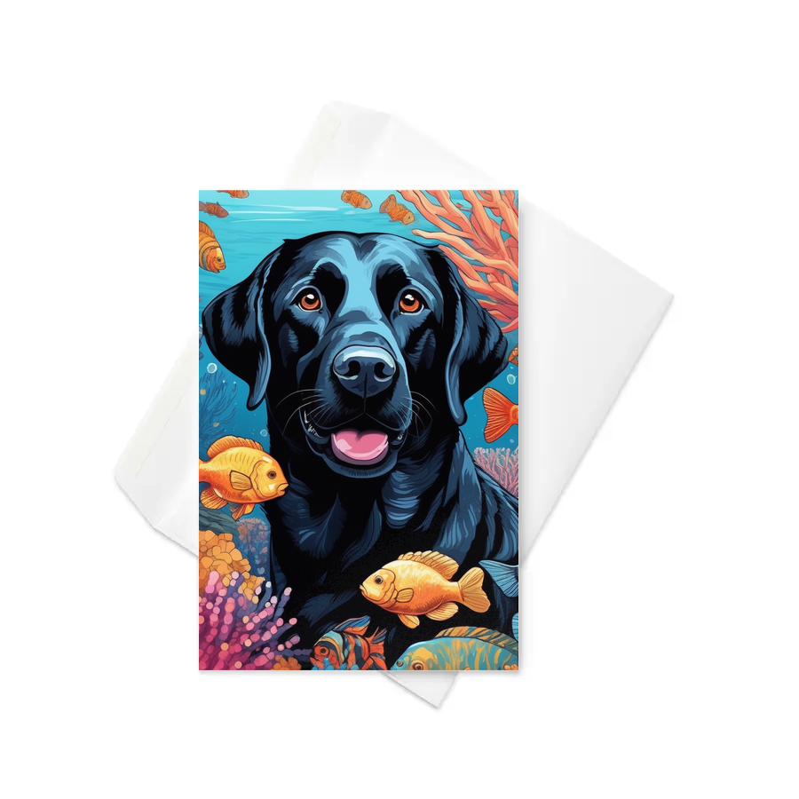 PugMug Custom Black Labrador Retriever Greeting Card