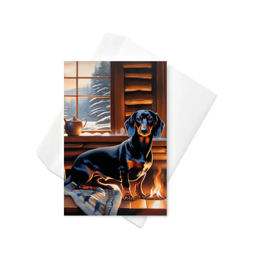 PugMug Custom Black Dachshund Greeting Card