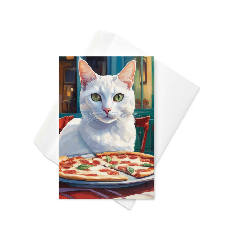 PugMug Custom White Companion Cat Greeting Card