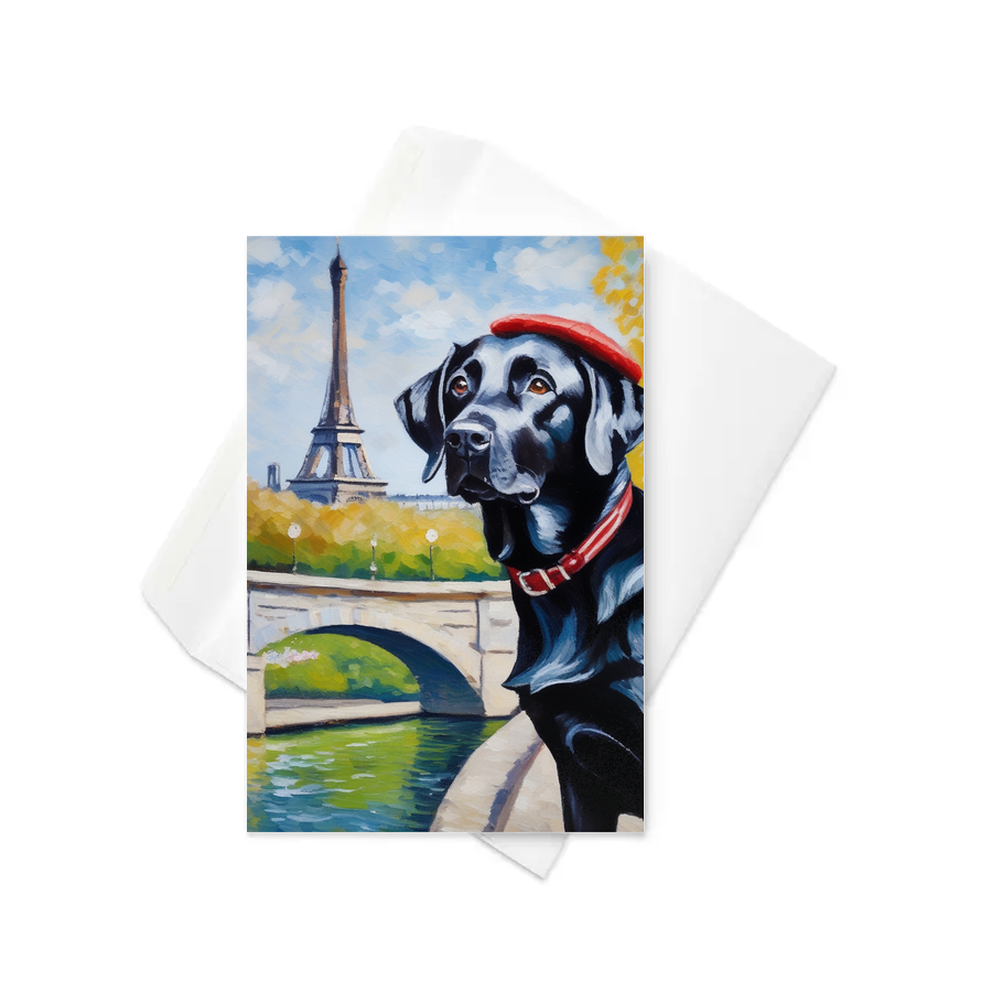 PugMug Custom Black Labrador Retriever Greeting Card