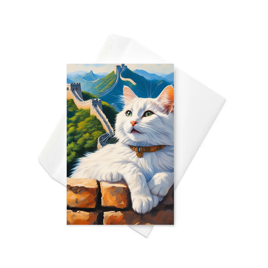 PugMug Custom White Companion Cat Greeting Card