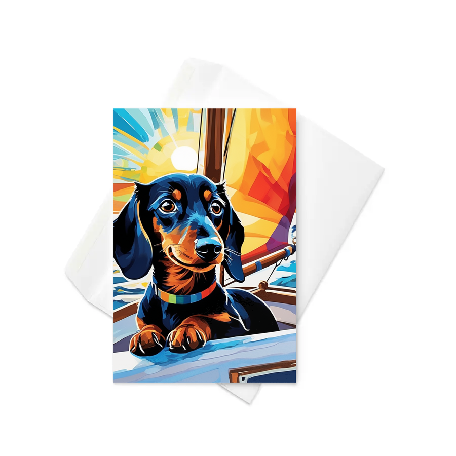 PugMug Custom Black Dachshund Greeting Card