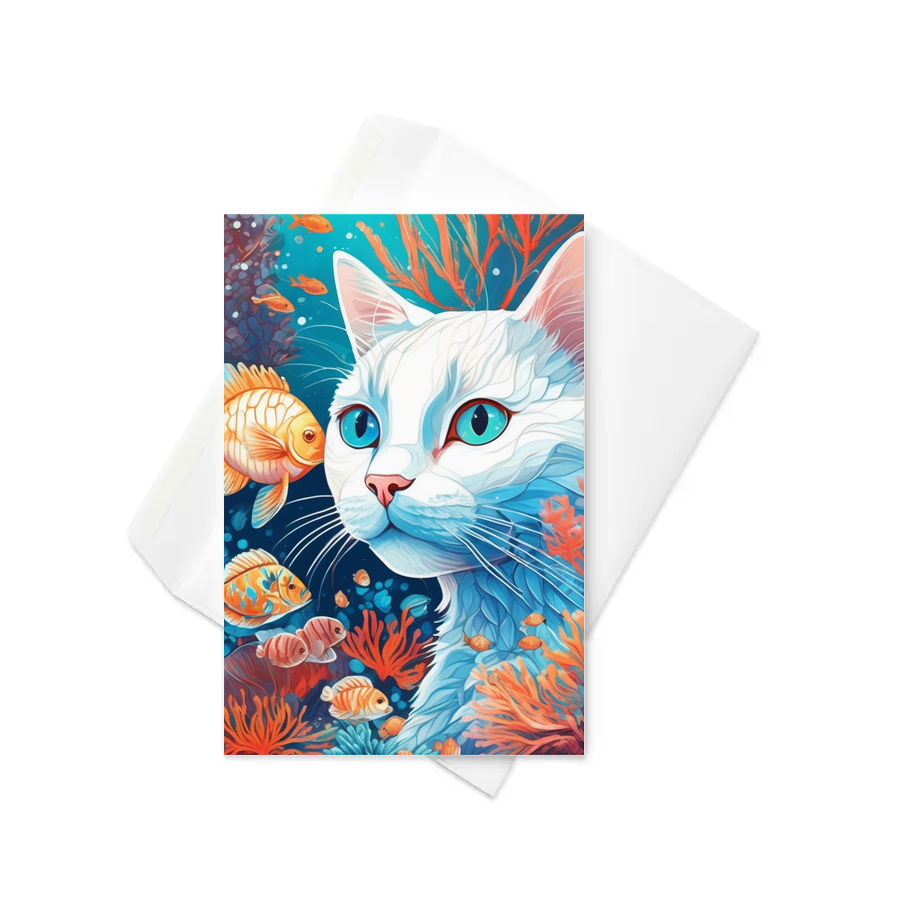 PugMug Custom White Companion Cat Greeting Card