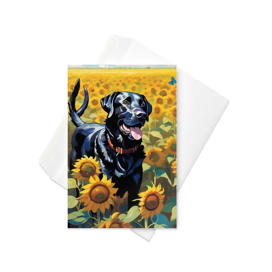 PugMug Custom Black Labrador Retriever Greeting Card