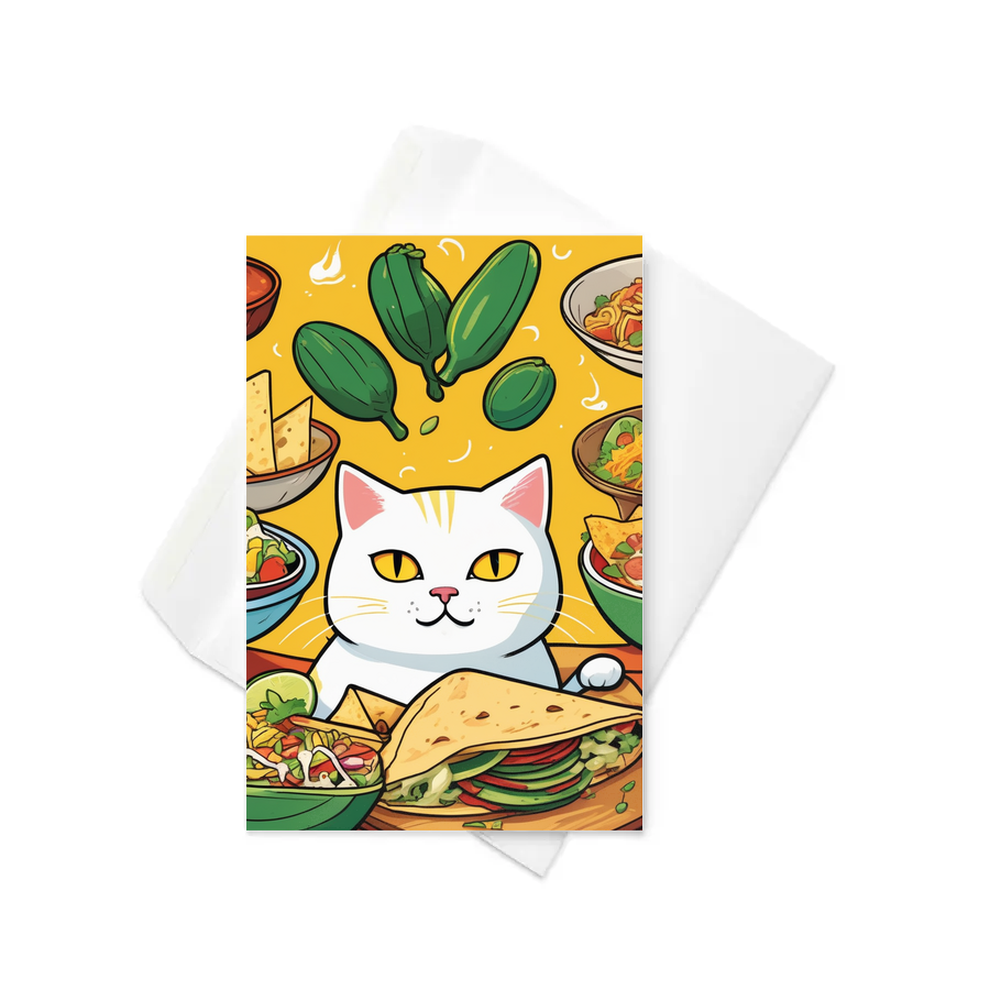 PugMug Custom White Companion Cat Greeting Card