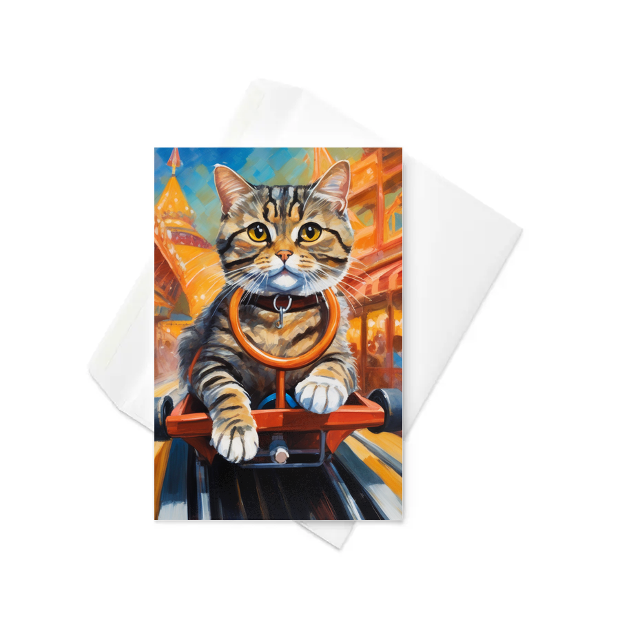 PugMug Custom Tabby Scottish Fold Cat Greeting Card