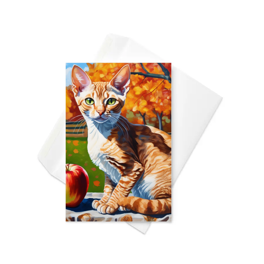 PugMug Custom Tabby Devon Rex Cat Greeting Card