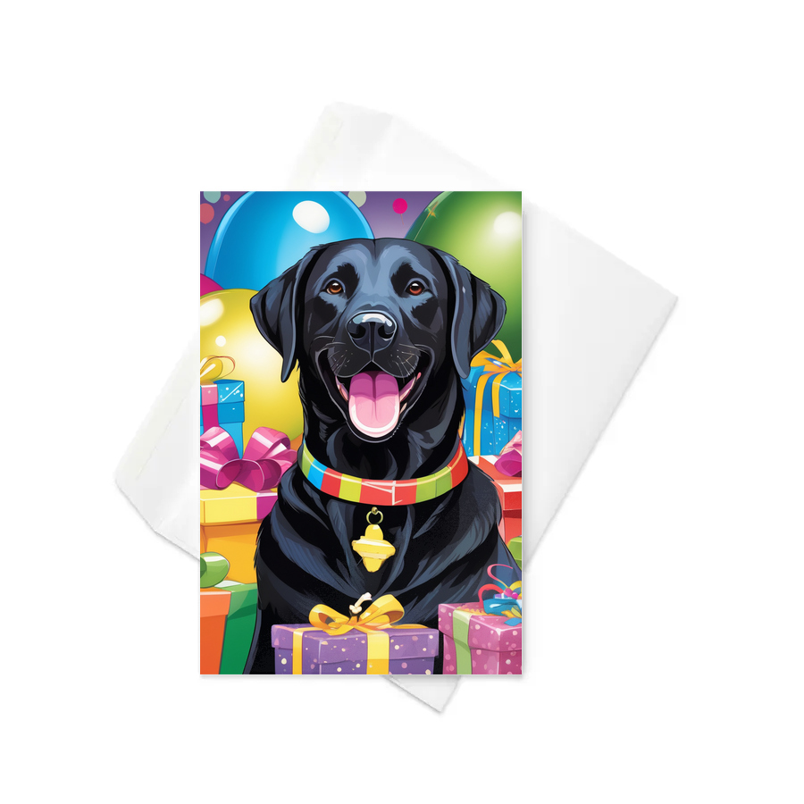 PugMug Custom Black Labrador Retriever Greeting Card
