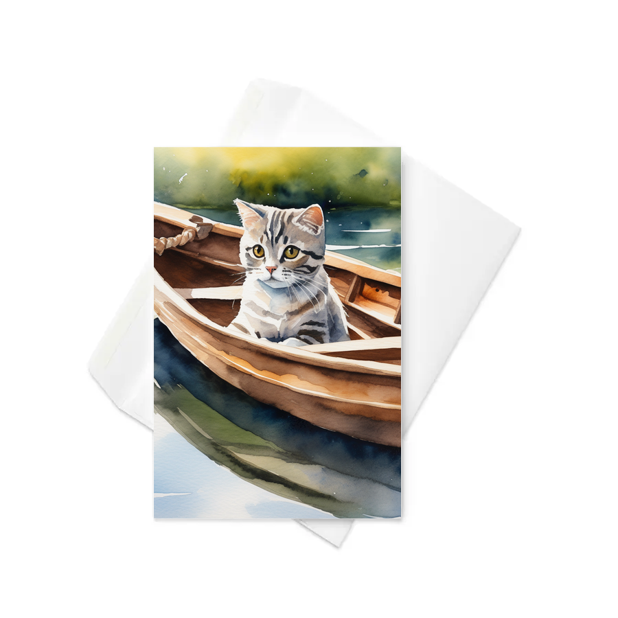 PugMug Custom Tabby Scottish Fold Cat Greeting Card