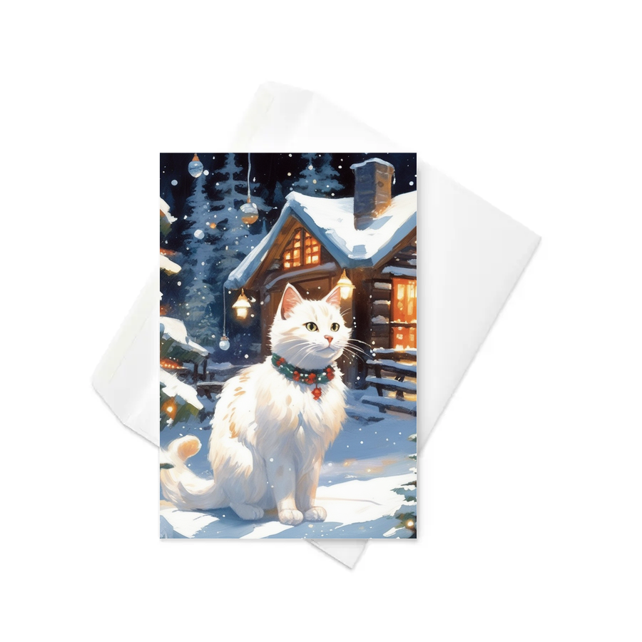 PugMug Custom White Companion Cat Greeting Card