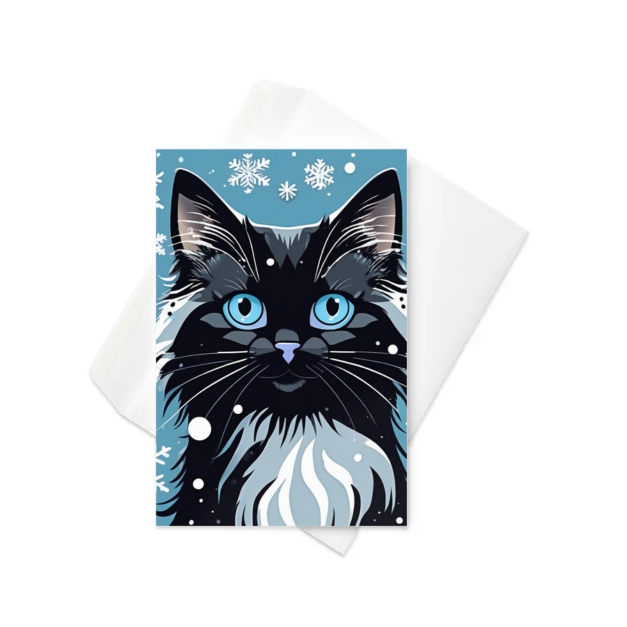 PugMug Custom Black Ragdoll Cat Greeting Card