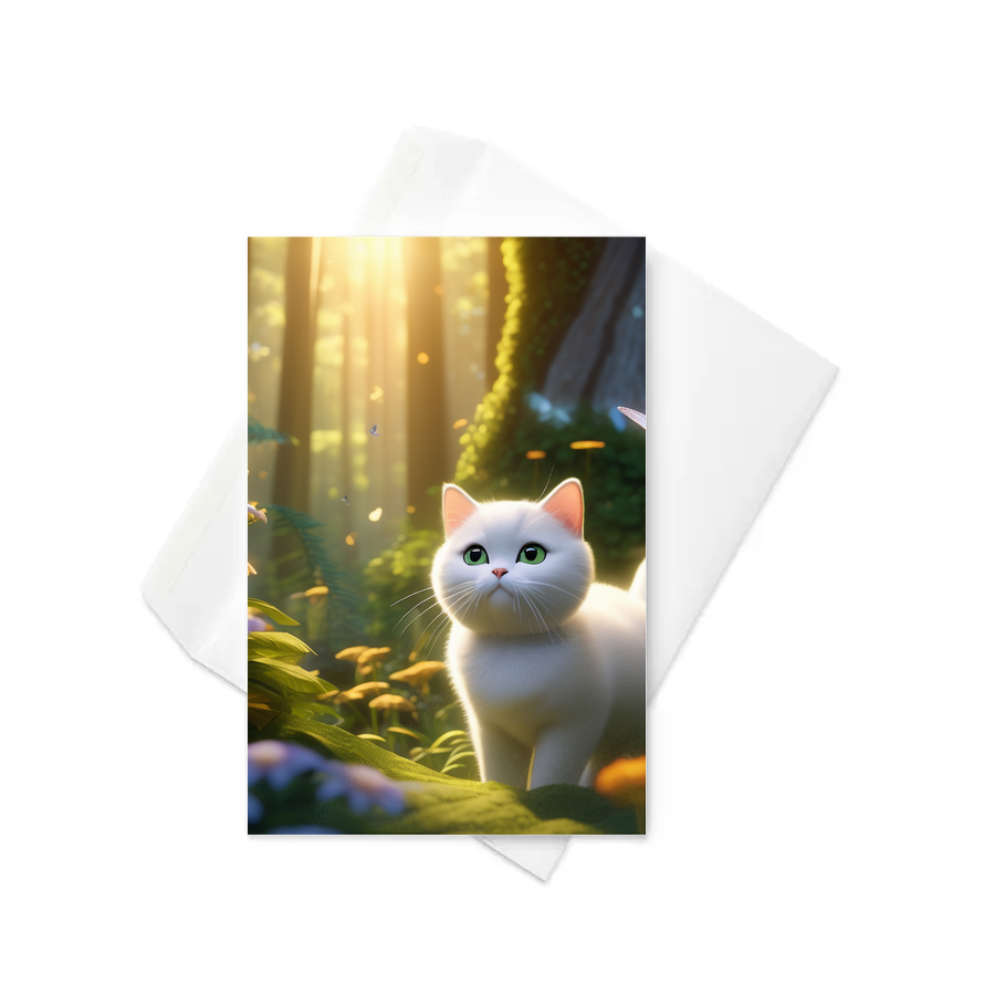 PugMug Custom White British Shorthair Cat Greeting Card