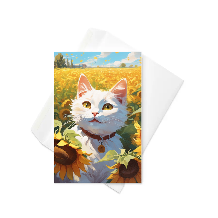 PugMug Custom White Companion Cat Greeting Card