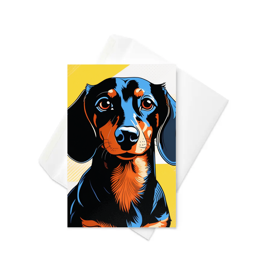 PugMug Custom Black Dachshund Greeting Card