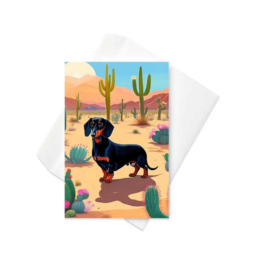 PugMug Custom Black Dachshund Greeting Card