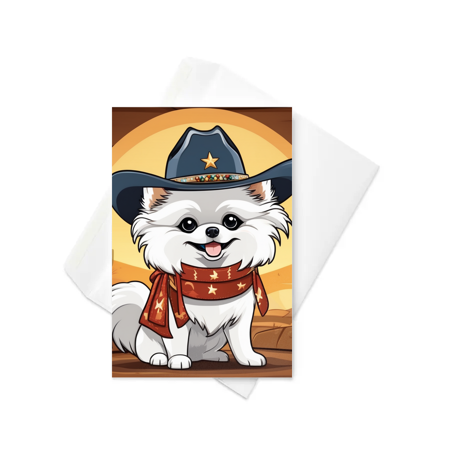 PugMug Custom White Pomeranian Greeting Card