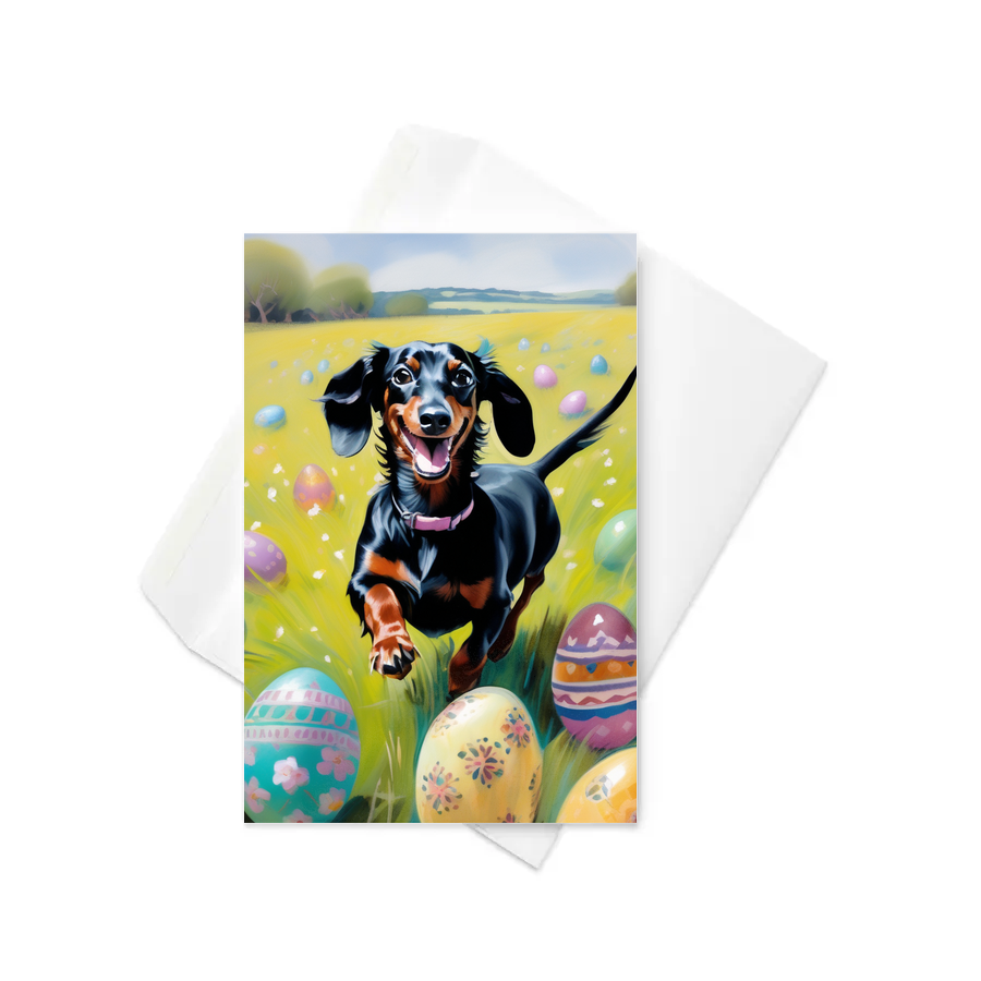 PugMug Custom Black Dachshund Greeting Card