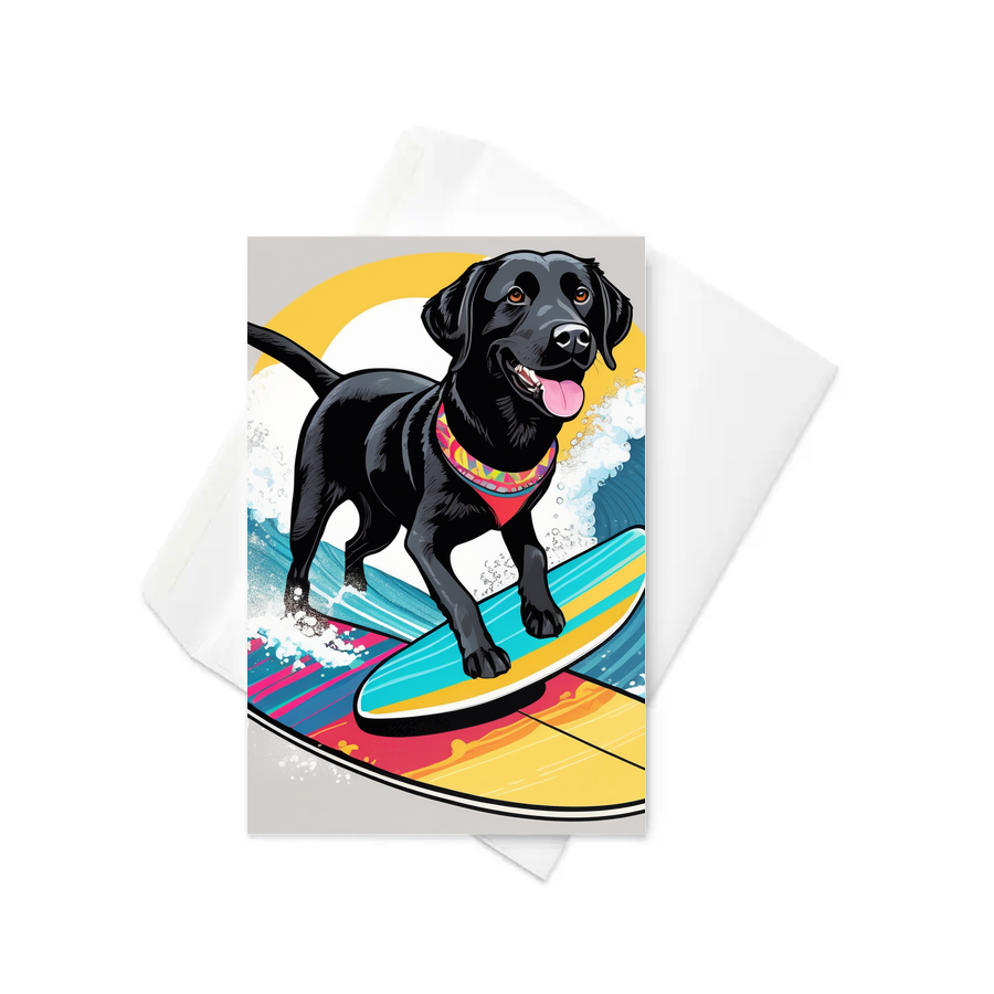 PugMug Custom Black Labrador Retriever Greeting Card