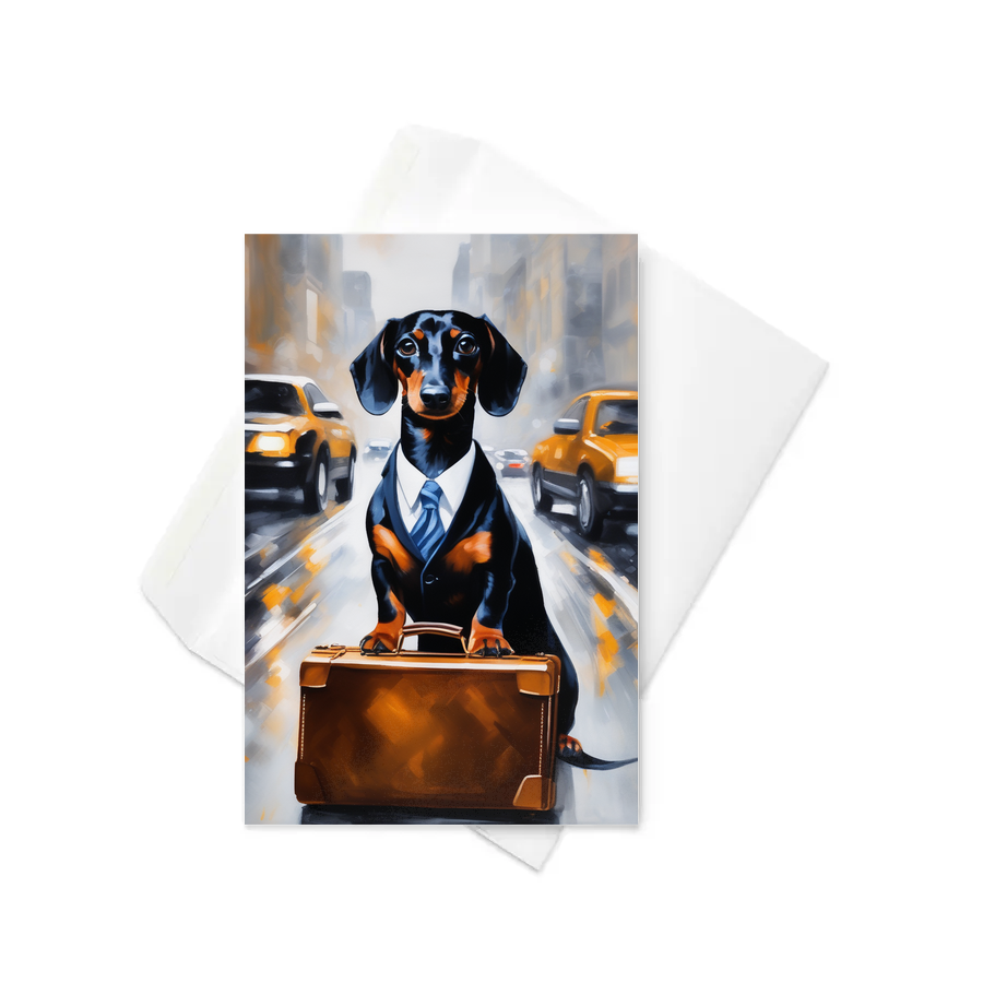 PugMug Custom Black Dachshund Greeting Card