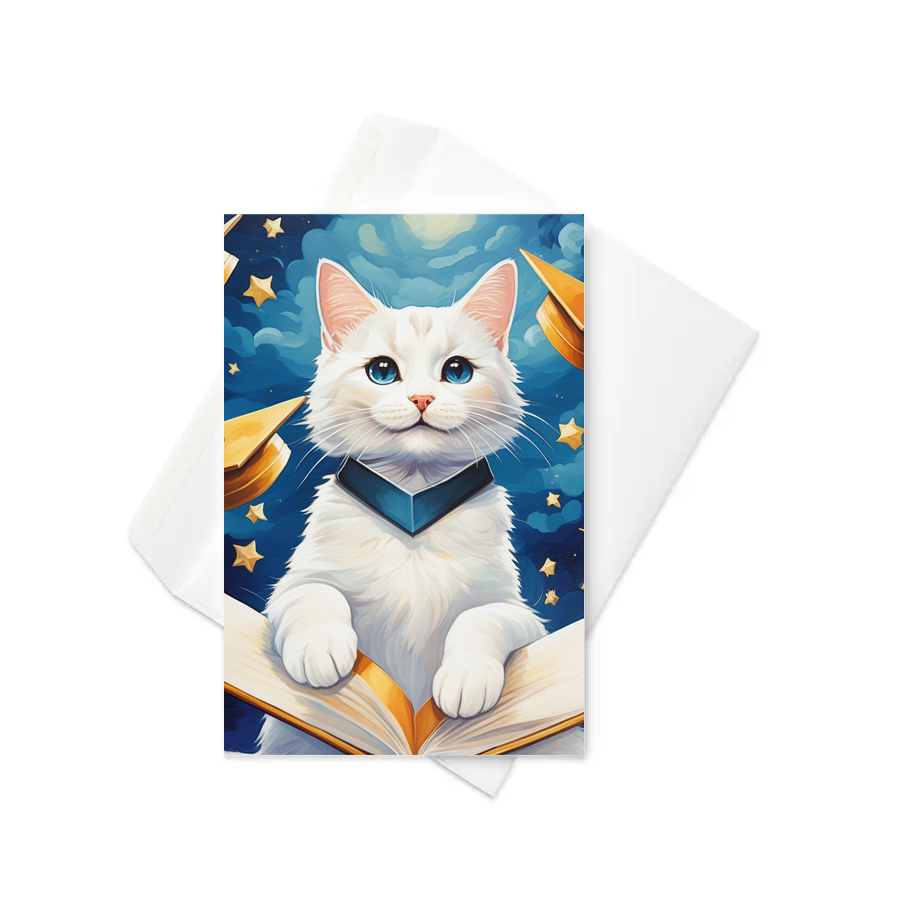 PugMug Custom White Companion Cat Greeting Card