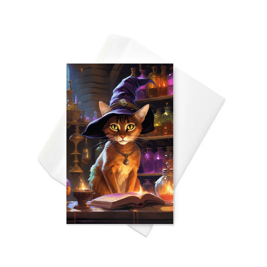PugMug Custom Tabby Abyssinian Cat Greeting Card