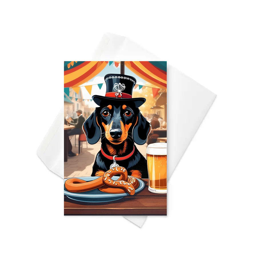 PugMug Custom Black Dachshund Greeting Card
