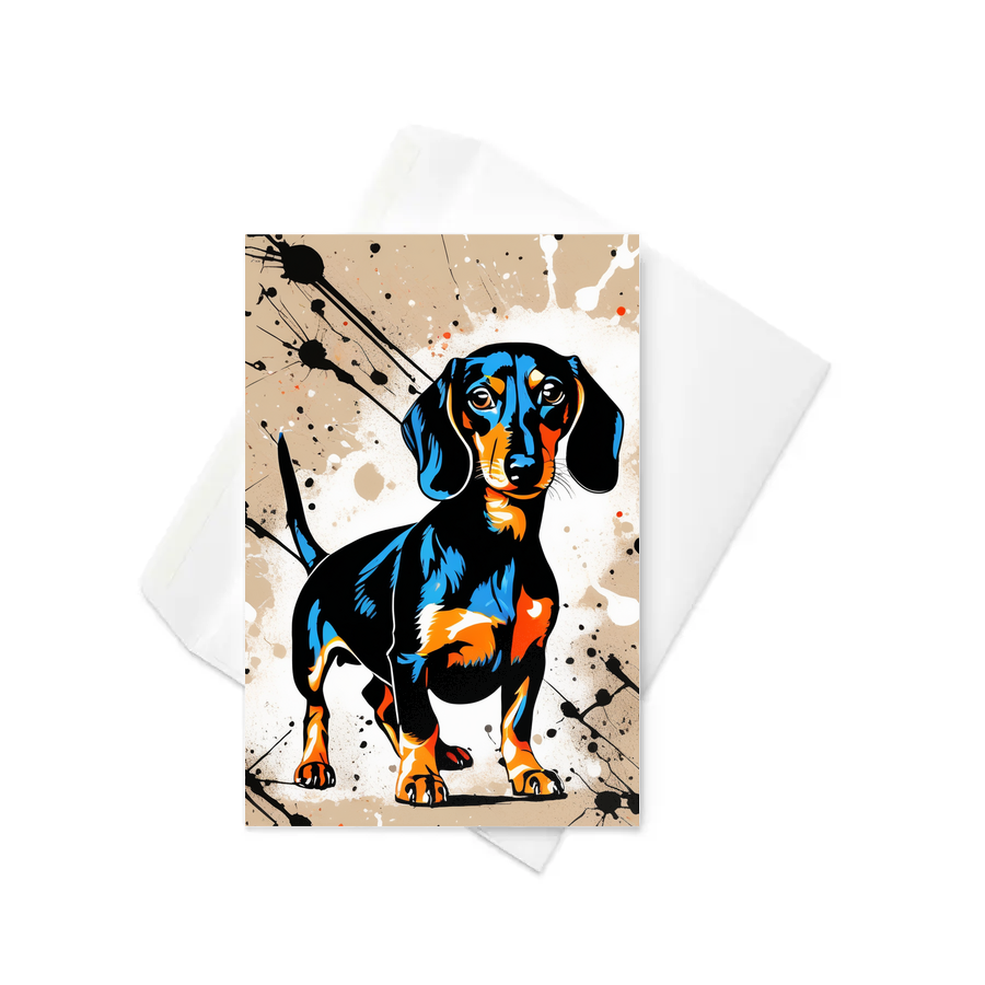 PugMug Custom Black Dachshund Greeting Card