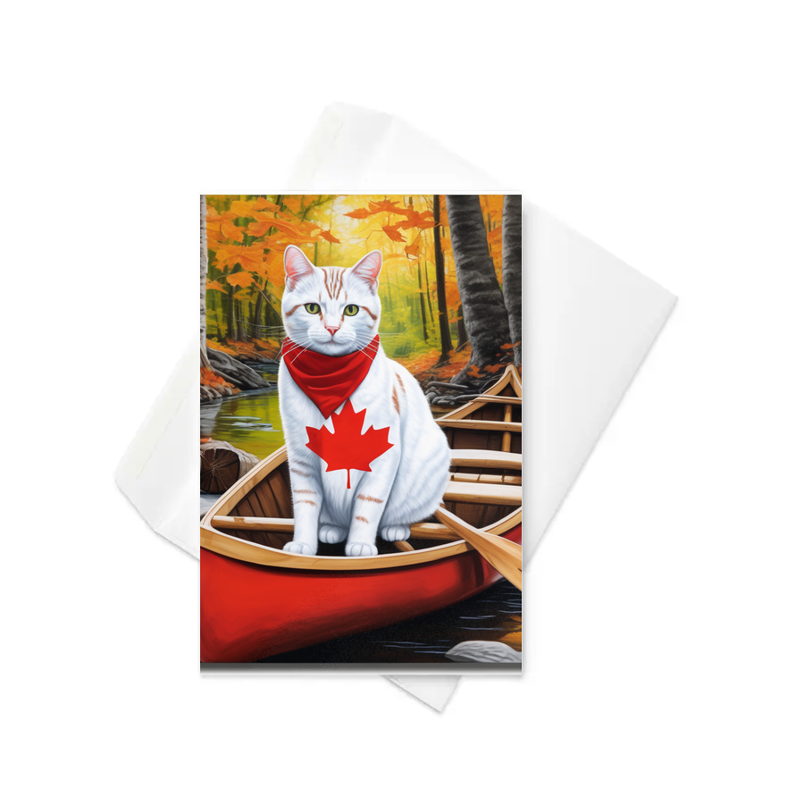 PugMug Custom White American Shorthair Cat Greeting Card